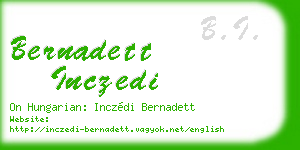 bernadett inczedi business card